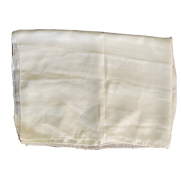 Ivory Rectangle Hijab Scarf Wrap Chiffon Striped - Picture 2 of 4